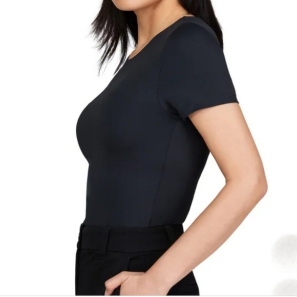 Frank & Oak Women's Short Sleeve Tees Size Medium Black Set Of 2 Fitted Tops - Picture 12 of 12